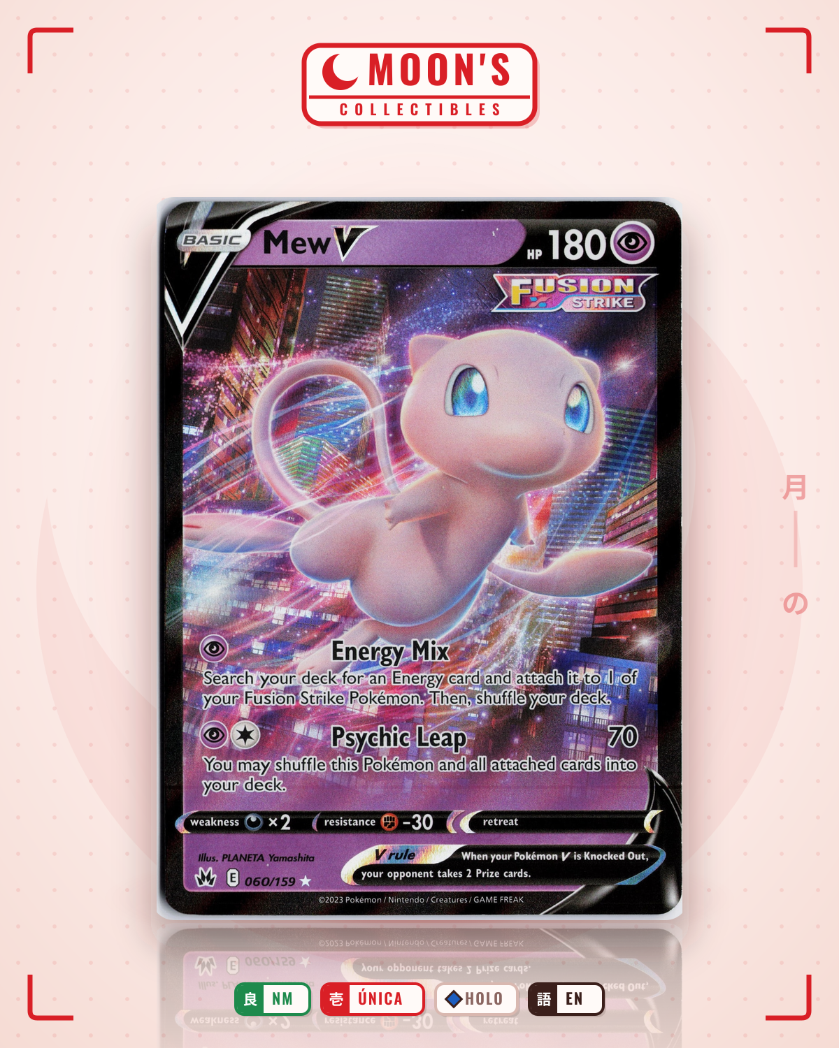 Carta Pokémon Mew V · Crown Zenith #060/159 (NM) — pieza única en Moon's Collectibles México