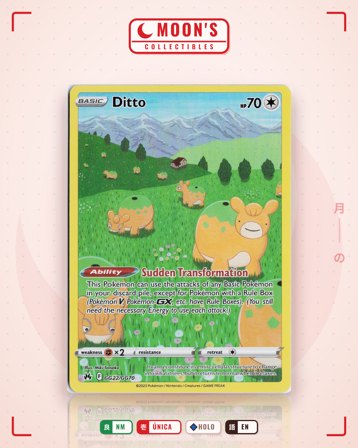 Carta Pokémon Ditto · Crown Zenith Galarian Gallery #GG22/GG70 (NM) — pieza única en Moon's Collectibles México