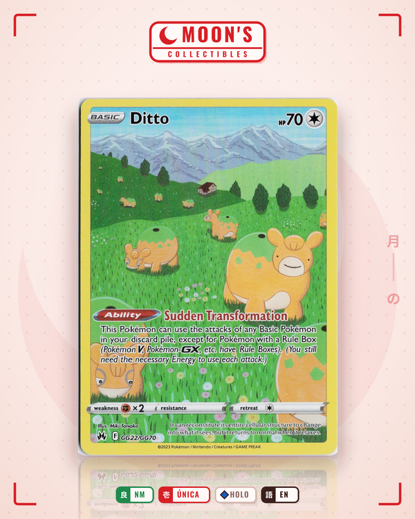 Carta Pokémon Ditto · Crown Zenith Galarian Gallery #GG22/GG70 (NM) — pieza única en Moon's Collectibles México