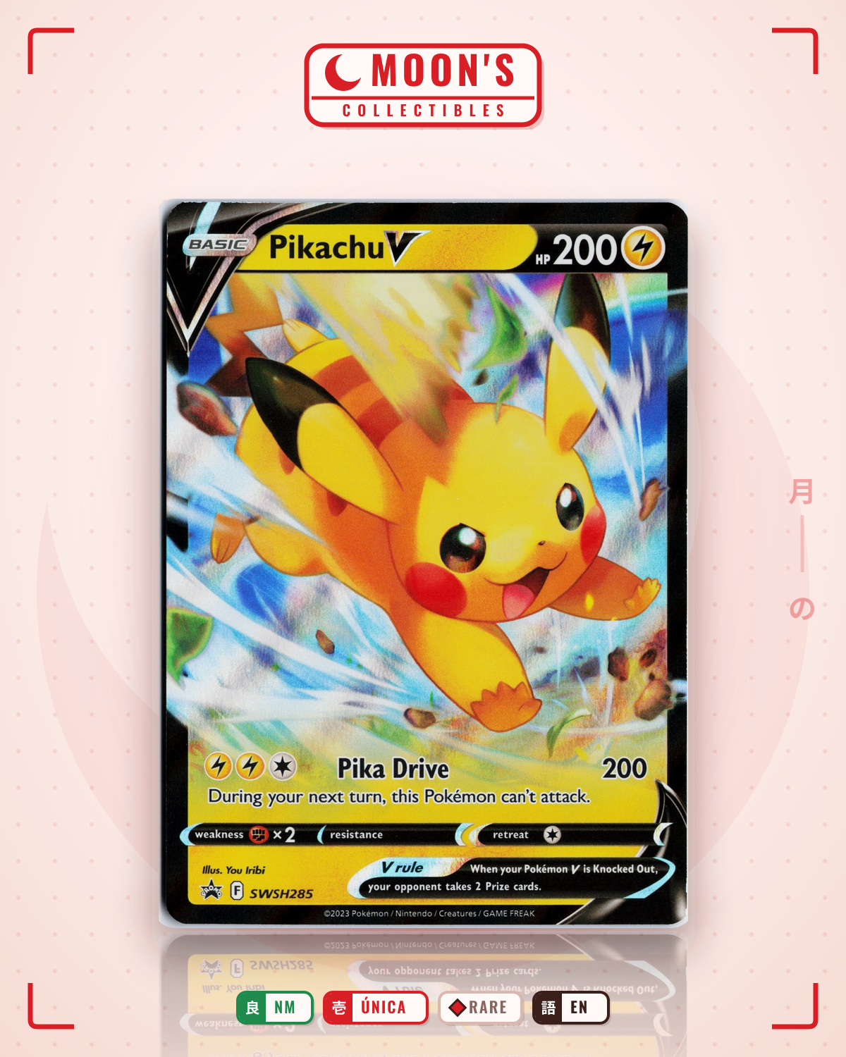 Carta Pokémon Pikachu V · SWSH Black Star Promos #SWSH285 (NM) — pieza única en Moon's Collectibles México