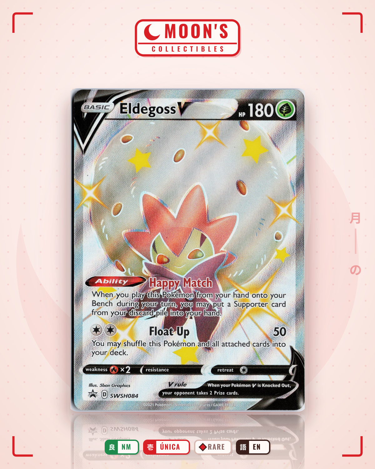 Carta Pokémon Eldegoss V · SWSH Black Star Promos #SWSH084 (NM) — pieza única en Moon's Collectibles México