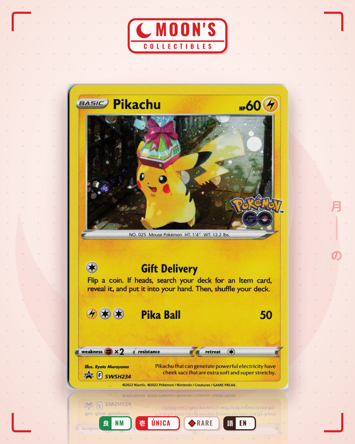 Carta Pokémon Pikachu · SWSH Black Star Promos #SWSH234 (NM) — pieza única en Moon's Collectibles México