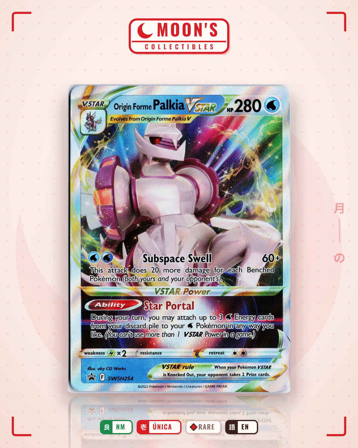 Carta Pokémon Origin Forme Palkia VSTAR · SWSH Black Star Promos #SWSH254 (NM) — pieza única en Moon's Collectibles México