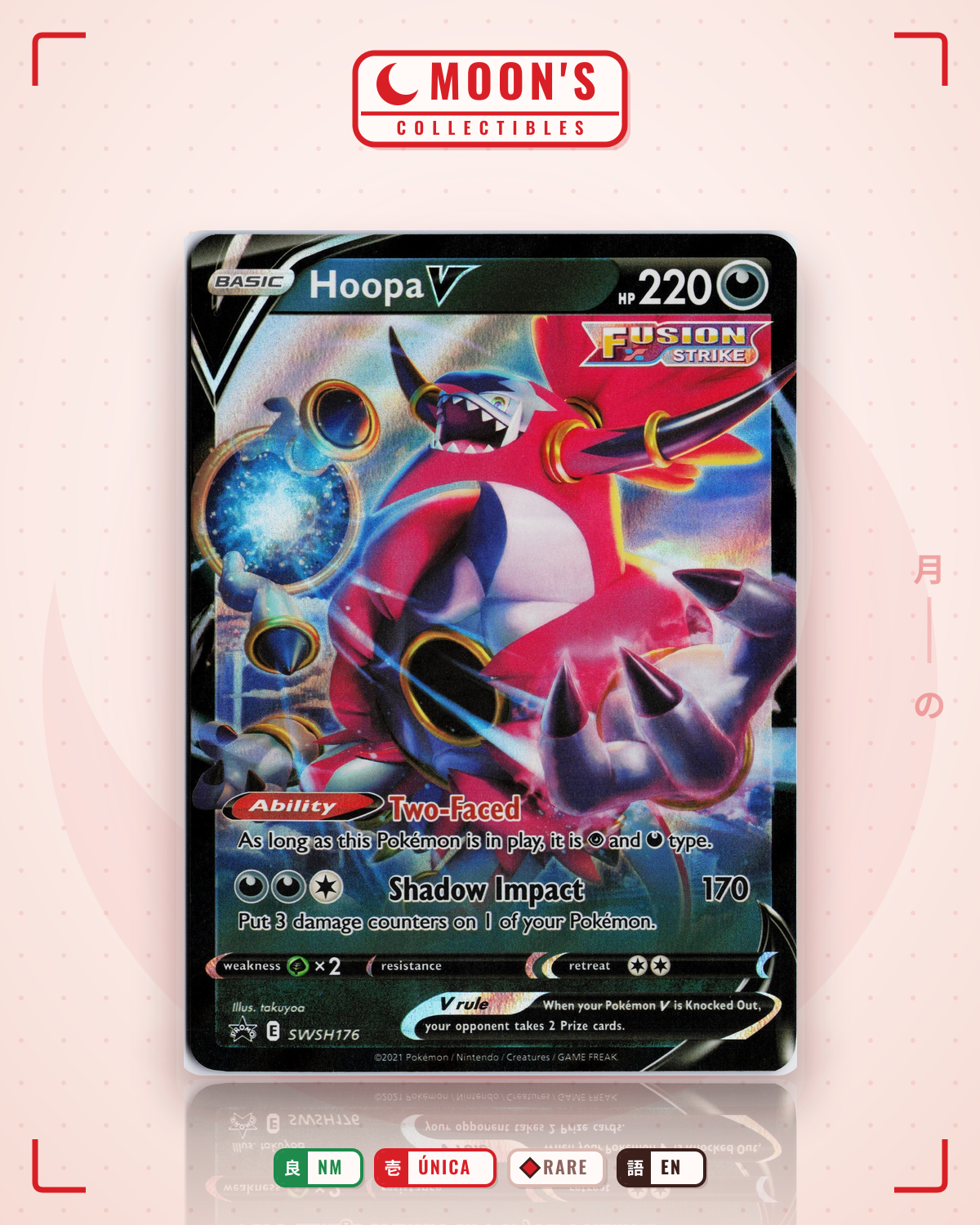 Carta Pokémon Hoopa V · SWSH Black Star Promos #SWSH176 (NM) — pieza única en Moon's Collectibles México
