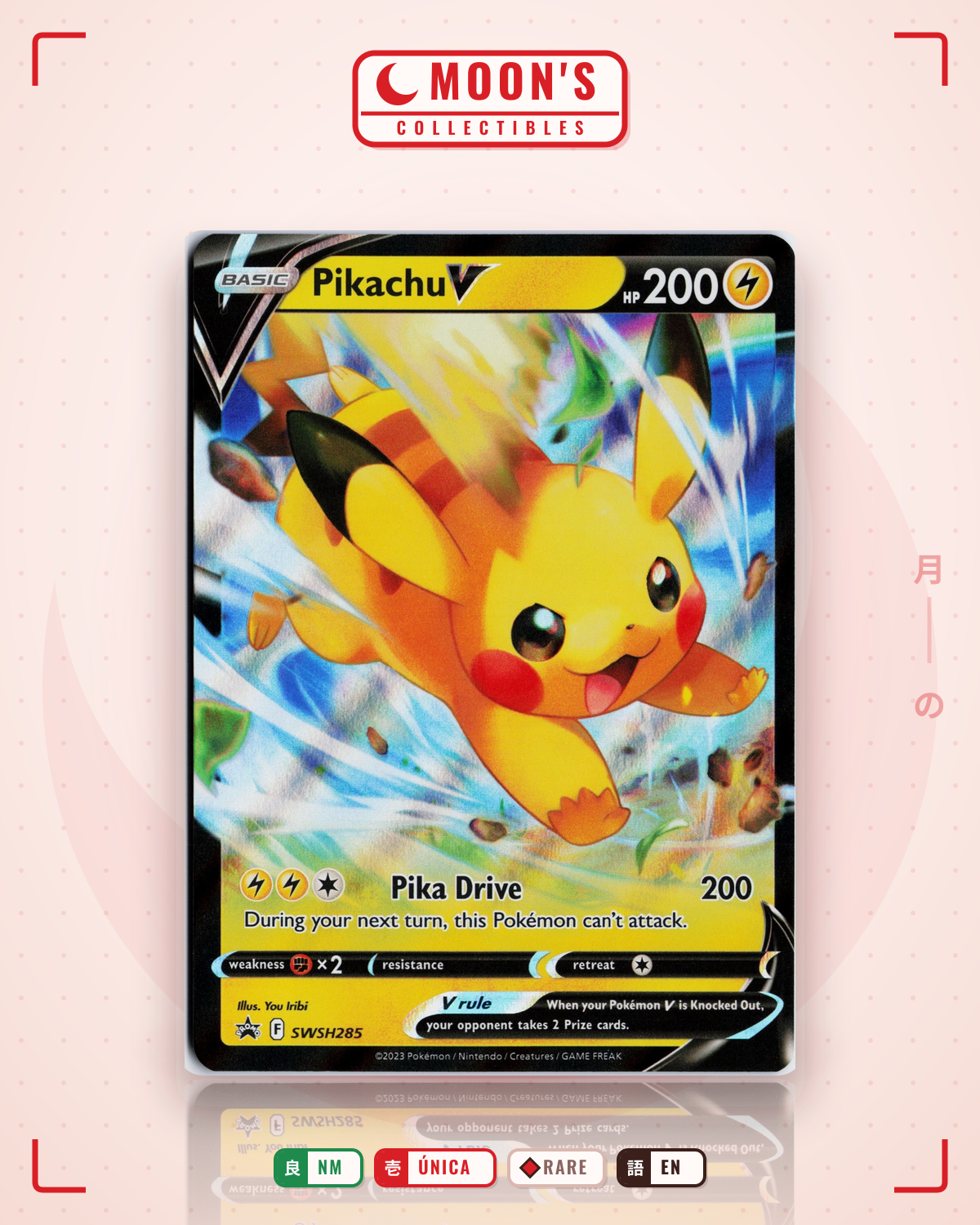 Carta Pokémon Pikachu V · SWSH Black Star Promos #SWSH285 (NM) — pieza única en Moon's Collectibles México