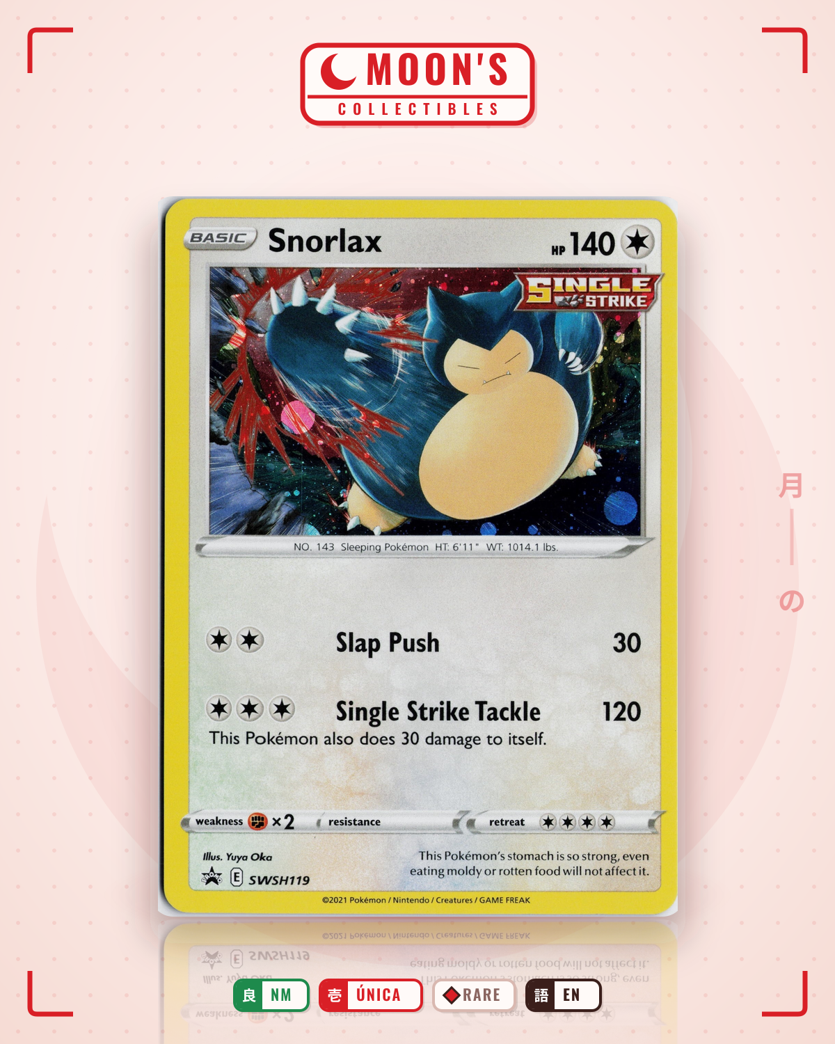 Carta Pokémon Snorlax · SWSH Black Star Promos #SWSH119 (NM) — pieza única en Moon's Collectibles México