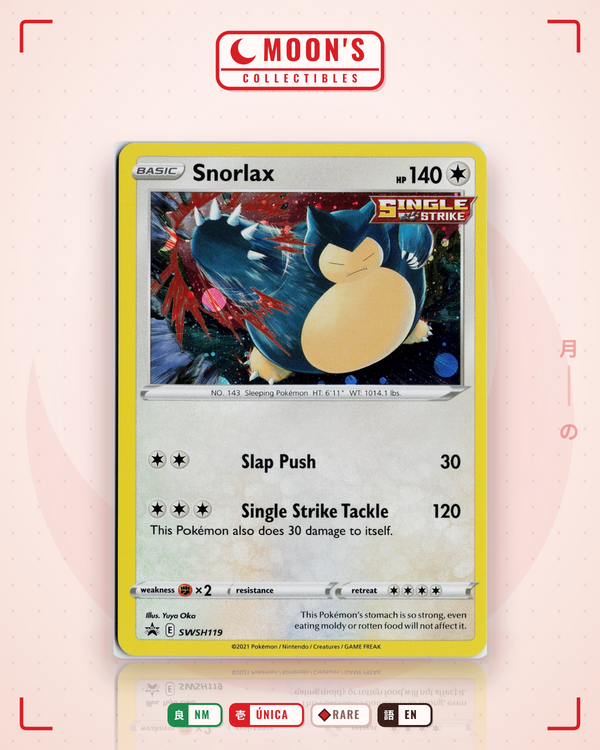 Carta Pokémon Snorlax · SWSH Black Star Promos #SWSH119 (NM) — pieza única en Moon's Collectibles México