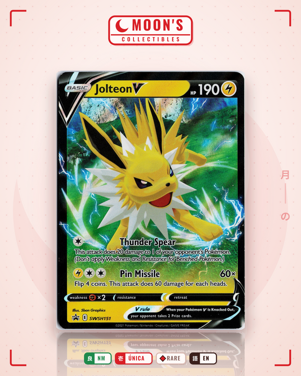 Carta Pokémon Jolteon V · SWSH Black Star Promos #SWSH151 (NM) — pieza única en Moon's Collectibles México