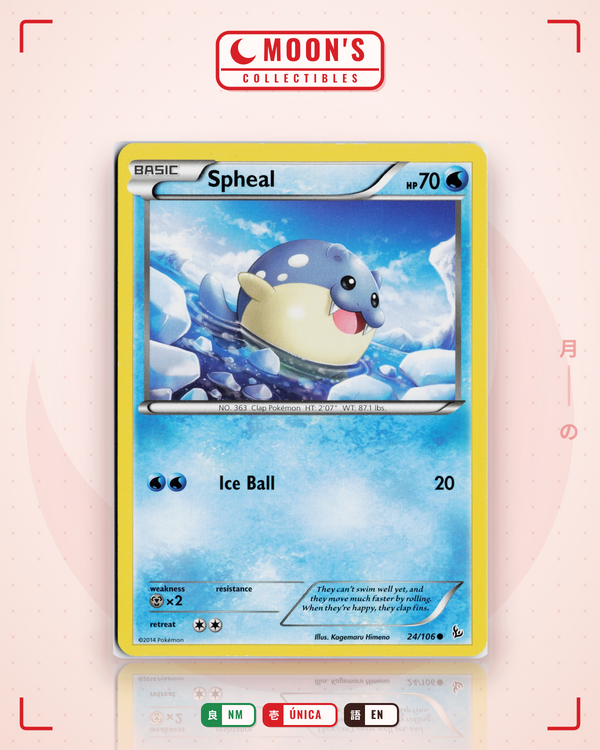 Carta Pokémon Spheal · Flashfire #24/106 (NM) — pieza única en Moon's Collectibles México