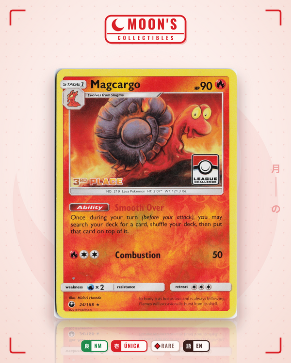 Carta Pokémon Magcargo · Celestial Storm #24/168 (NM) — pieza única en Moon's Collectibles México