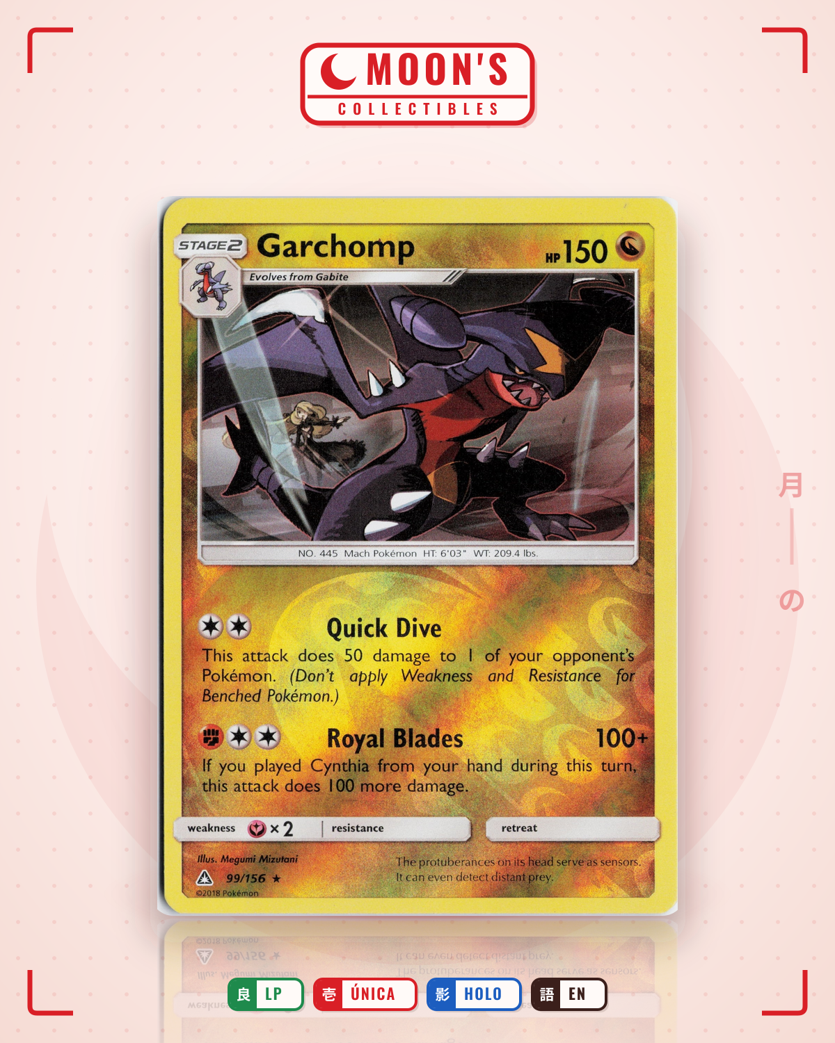 Carta Pokémon Garchomp · Ultra Prism #99/156 (LP) — pieza única en Moon's Collectibles México