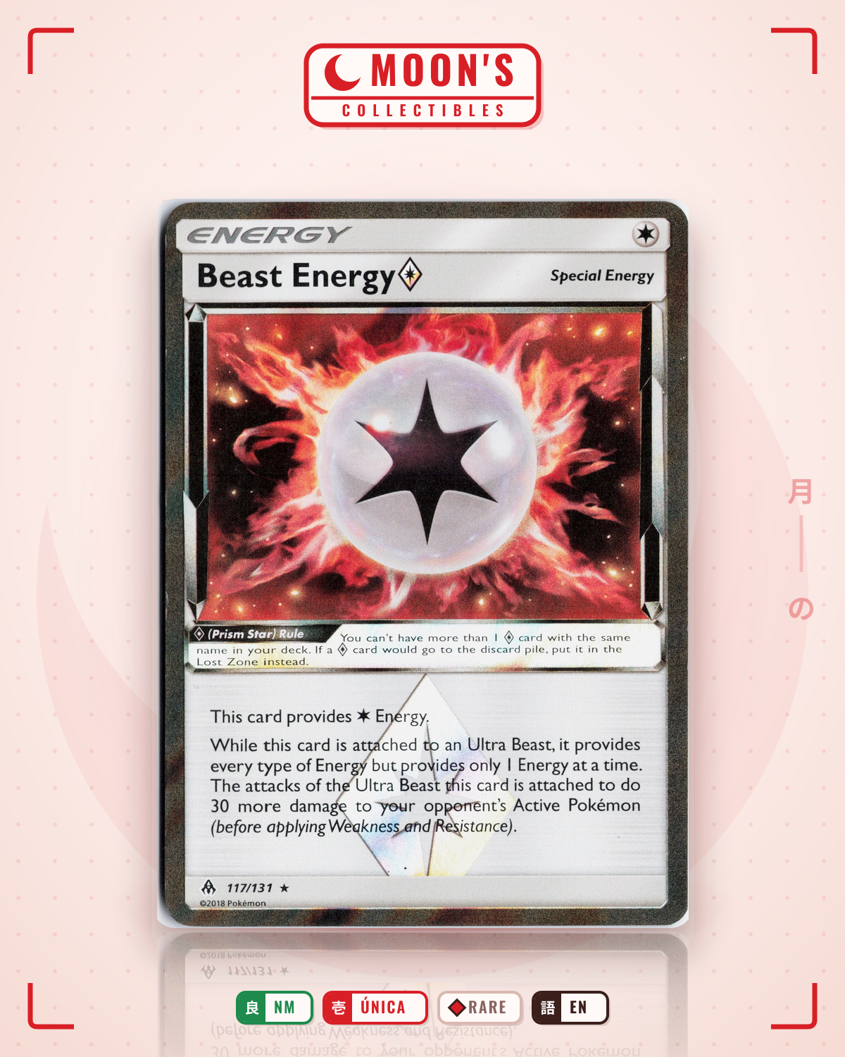Carta Pokémon Beast Energy ◇ · Forbidden Light #117/131 (NM) — pieza única en Moon's Collectibles México