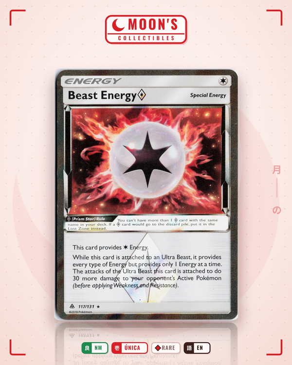 Carta Pokémon Beast Energy ◇ · Forbidden Light #117/131 (NM) — pieza única en Moon's Collectibles México