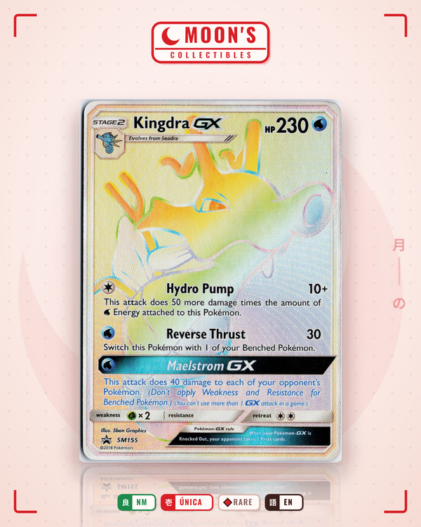 Carta Pokémon Kingdra-GX · SM Black Star Promos #SM155 (NM) — pieza única en Moon's Collectibles México