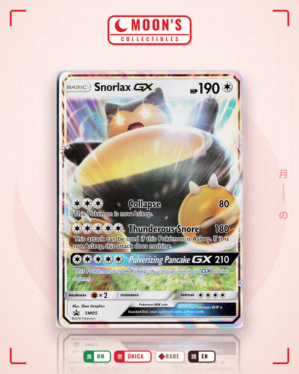 Carta Pokémon Snorlax-GX · SM Black Star Promos #SM05 (NM) — pieza única en Moon's Collectibles México