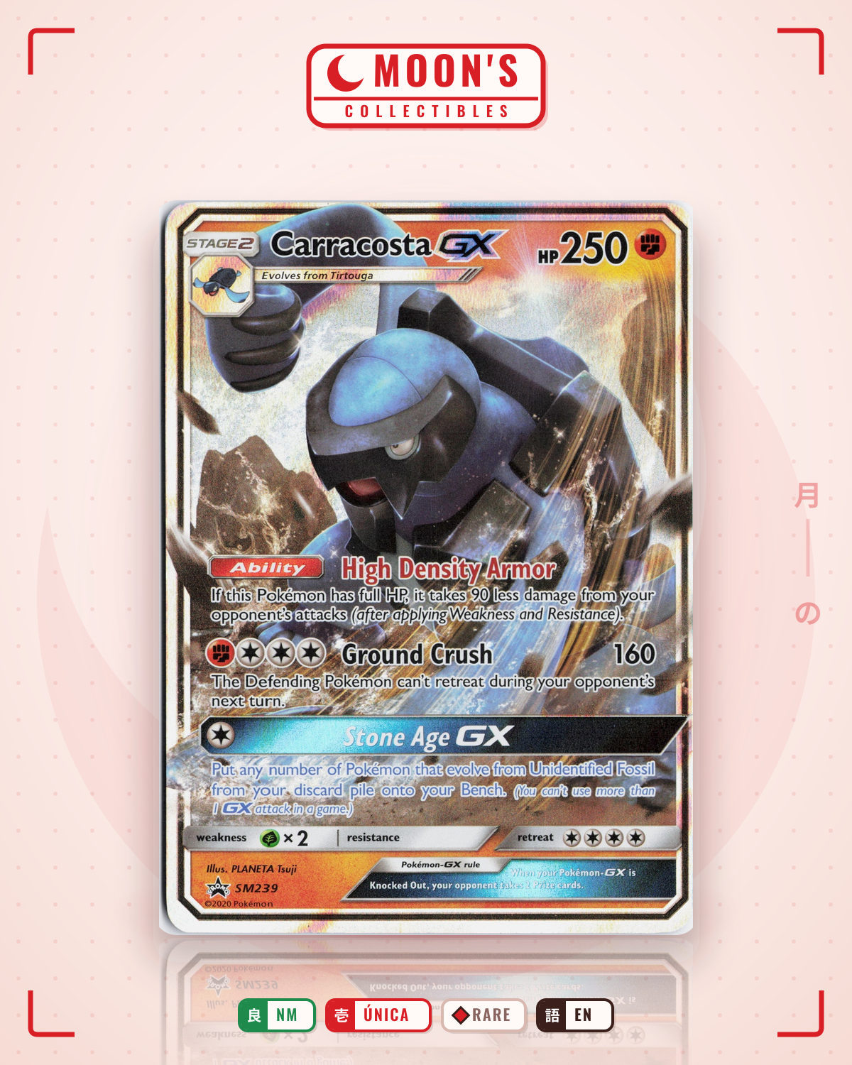 Carta Pokémon Carracosta-GX · SM Black Star Promos #SM239 (NM) — pieza única en Moon's Collectibles México