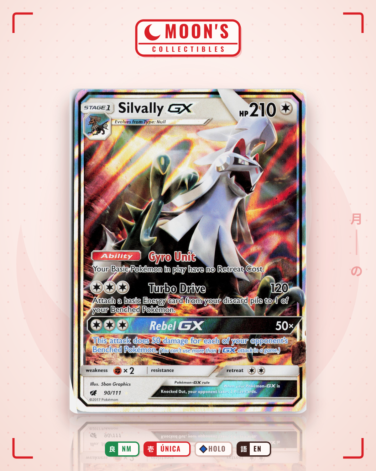 Carta Pokémon Silvally-GX · Crimson Invasion #90/111 (NM) — pieza única en Moon's Collectibles México