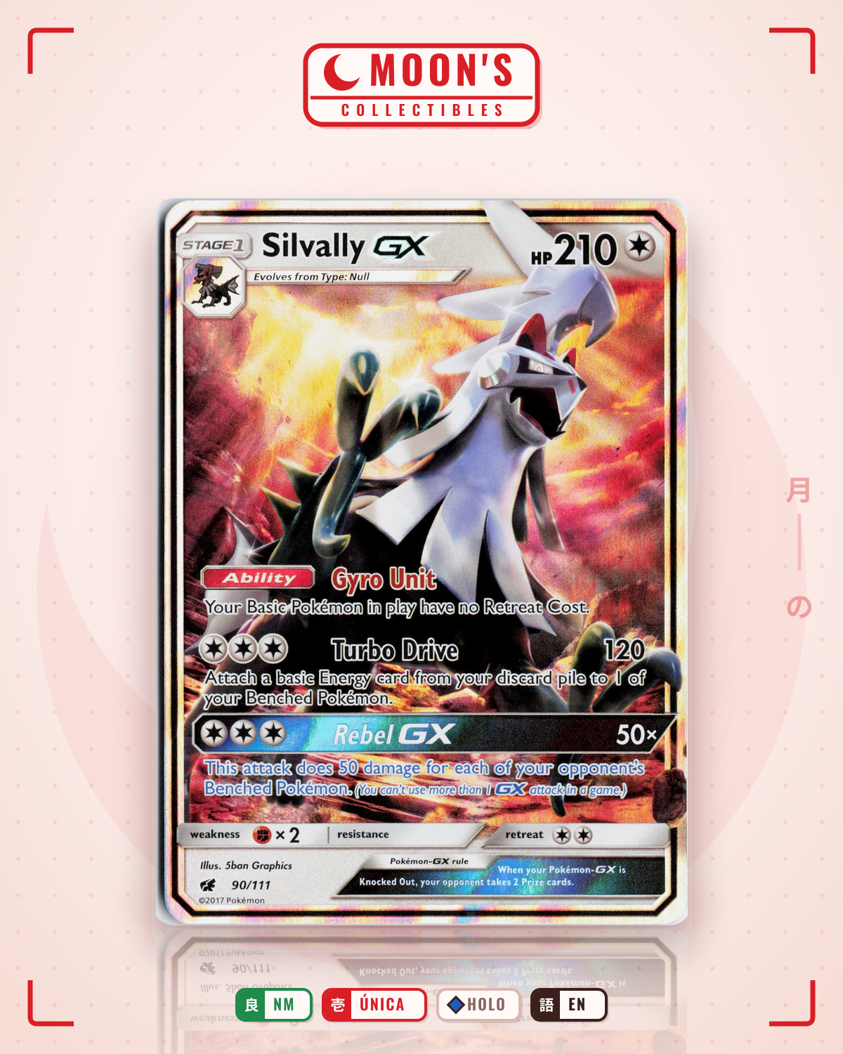 Carta Pokémon Silvally-GX · Crimson Invasion #90/111 (NM) — pieza única en Moon's Collectibles México