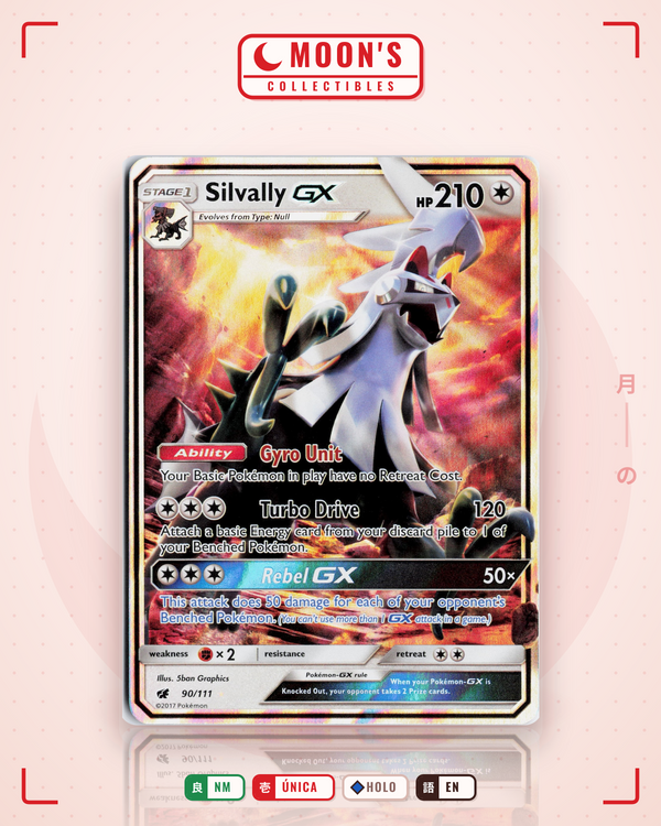 Carta Pokémon Silvally-GX · Crimson Invasion #90/111 (NM) — pieza única en Moon's Collectibles México