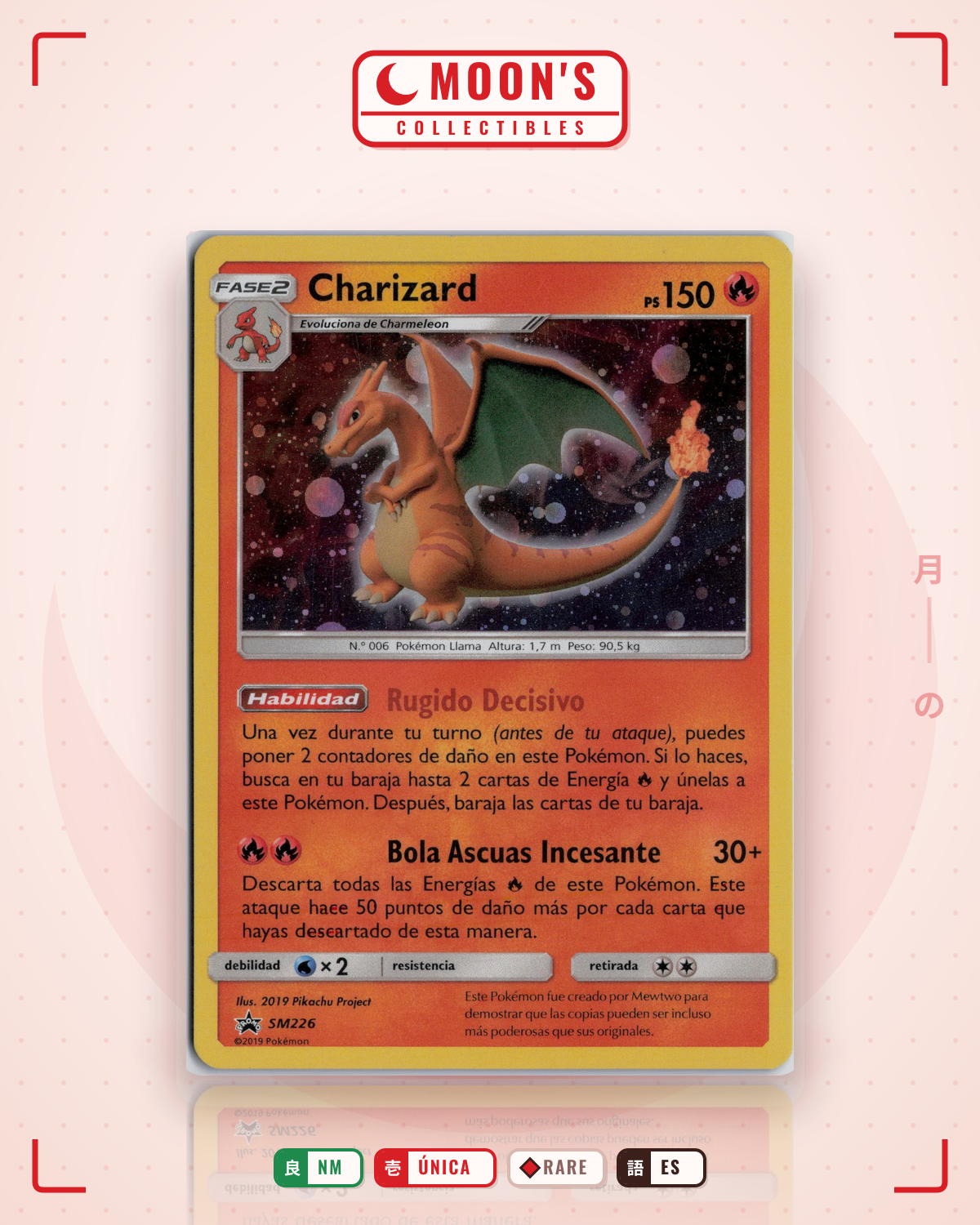 Carta Pokémon Charizard · SM Black Star Promos #SM226 (NM) — pieza única en Moon's Collectibles México