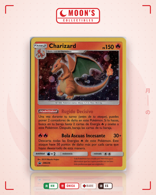 Carta Pokémon Charizard · SM Black Star Promos #SM226 (NM) — pieza única en Moon's Collectibles México