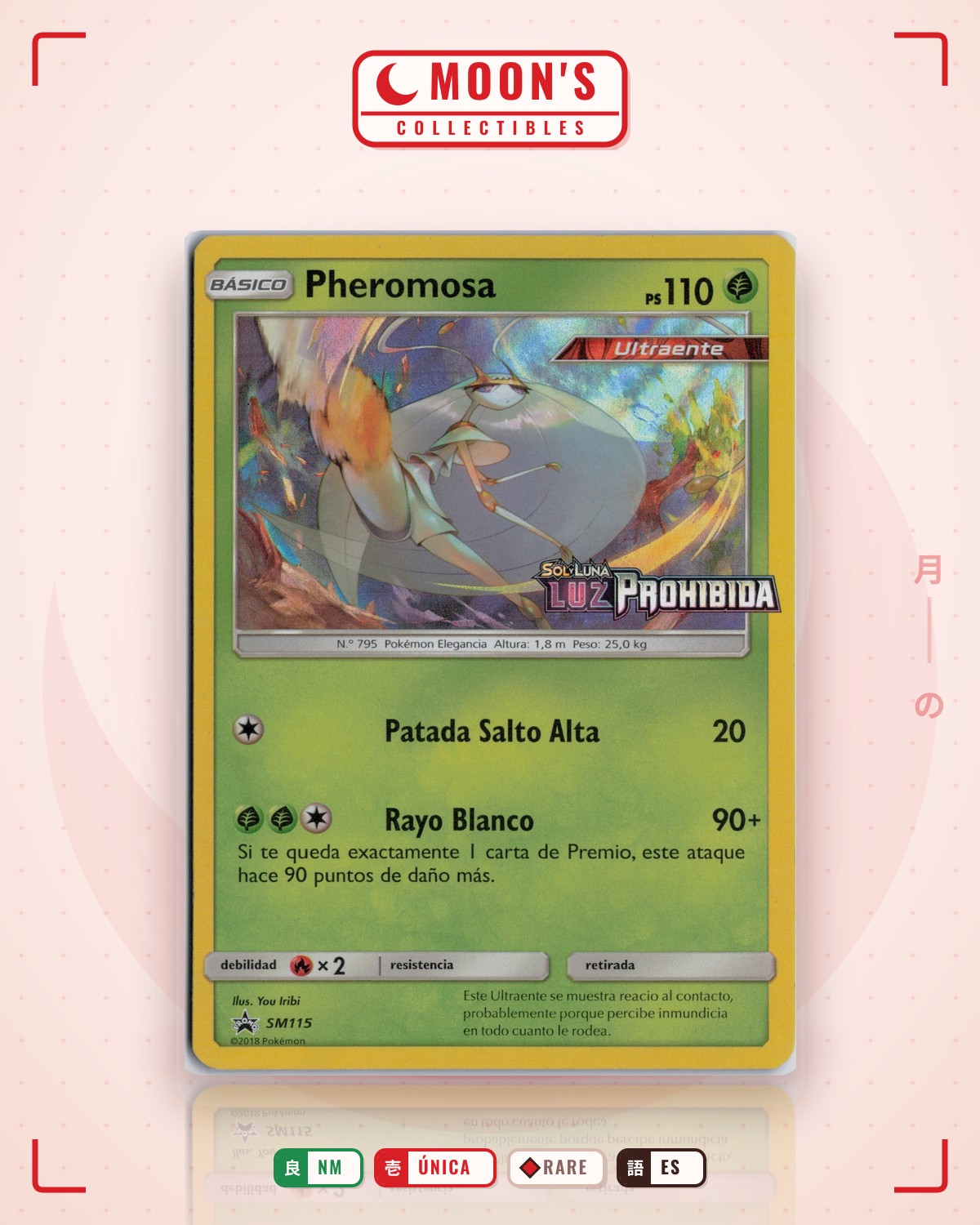 Carta Pokémon Pheromosa · SM Black Star Promos #SM115 (NM) — pieza única en Moon's Collectibles México
