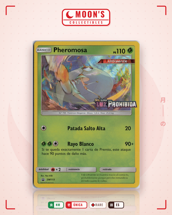 Carta Pokémon Pheromosa · SM Black Star Promos #SM115 (NM) — pieza única en Moon's Collectibles México