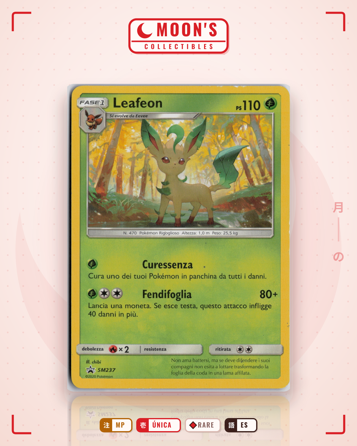 Carta Pokémon Leafeon · SM Black Star Promos #SM237 (MP) — pieza única en Moon's Collectibles México