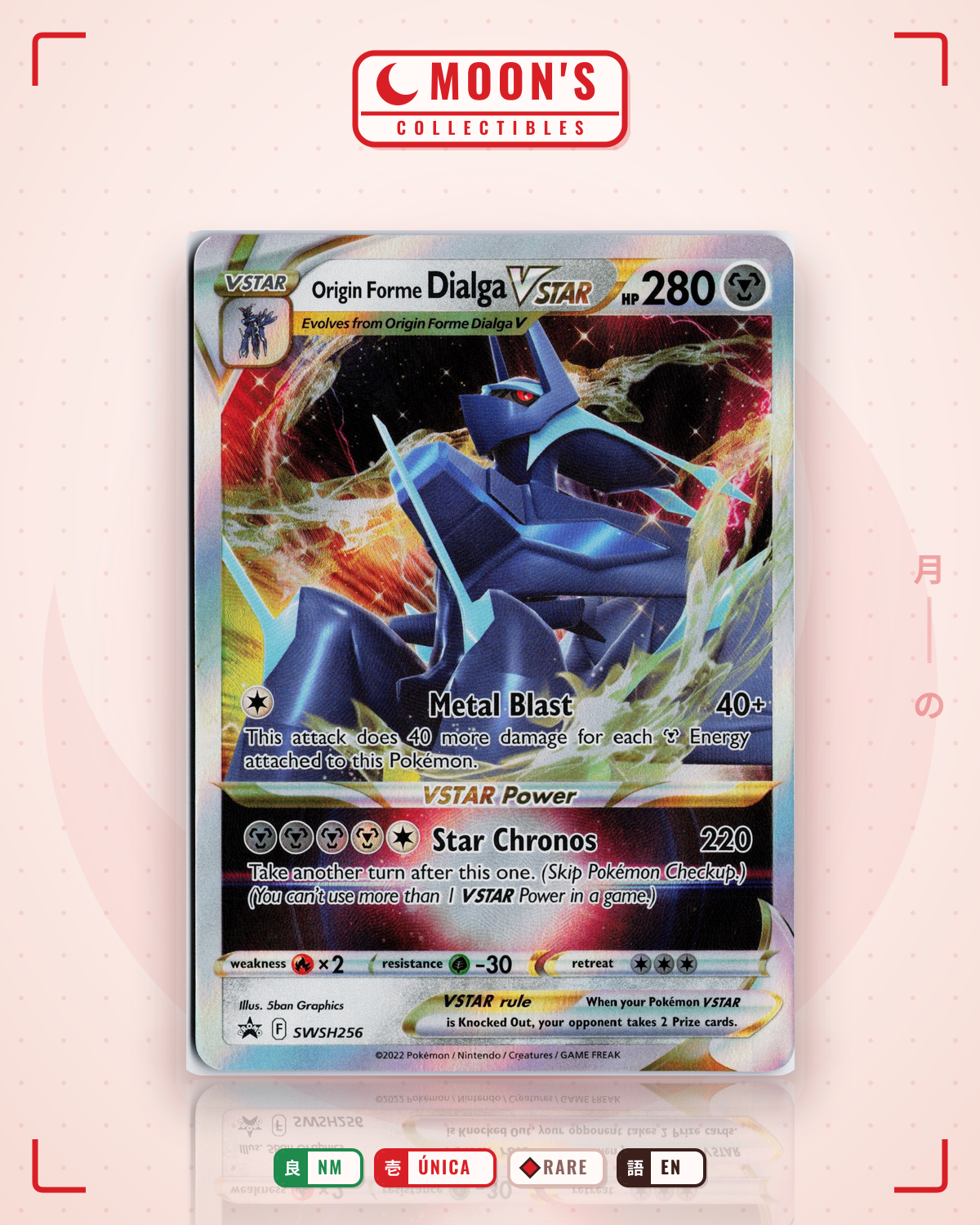 Carta Pokémon Origin Forme Dialga VSTAR · SWSH Black Star Promos #SWSH256 (NM) — pieza única en Moon's Collectibles México