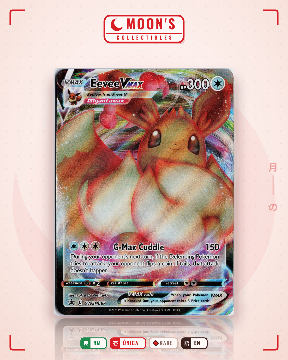 Carta Pokémon Eevee VMAX · SWSH Black Star Promos #SWSH087 (NM) — pieza única en Moon's Collectibles México