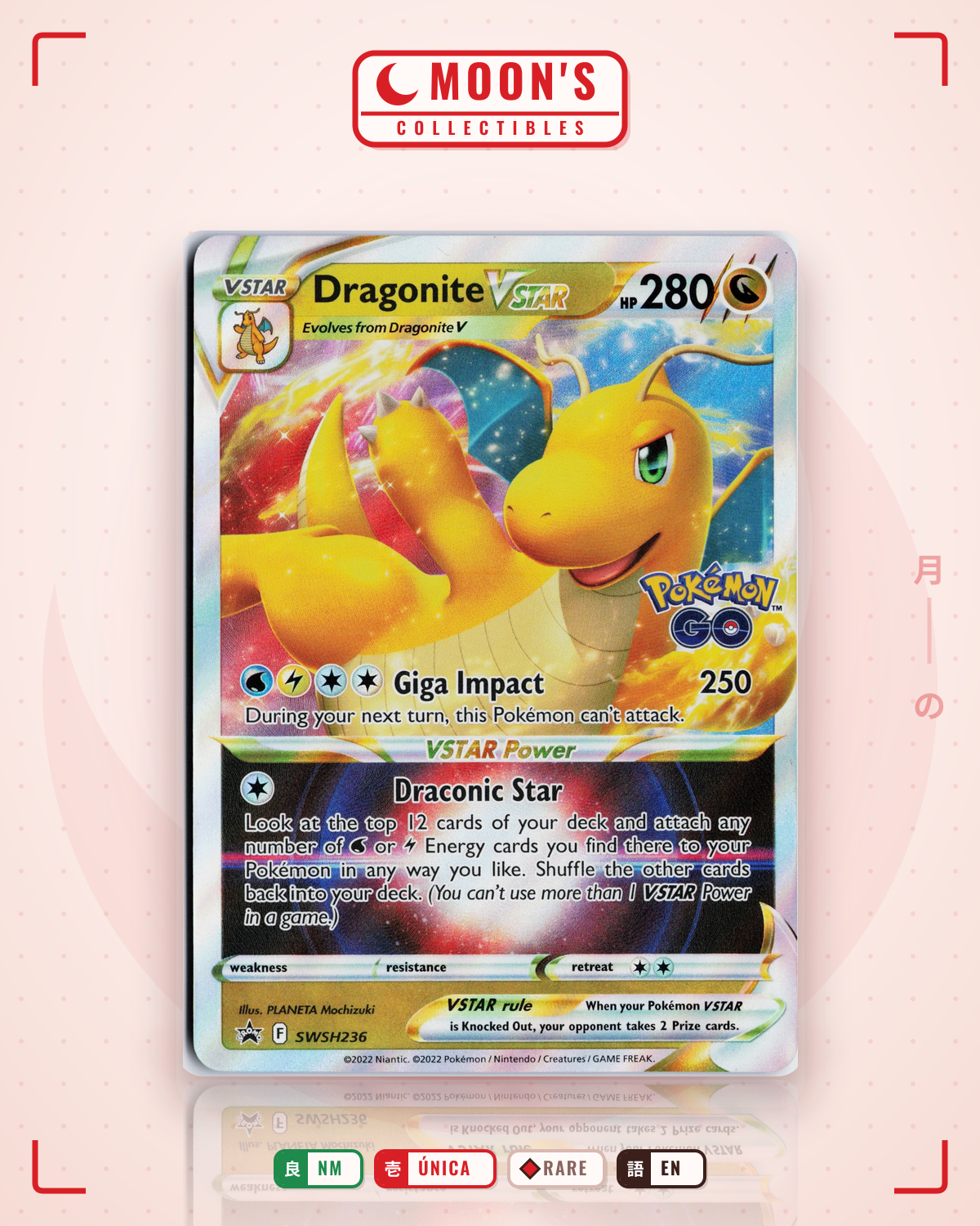 Carta Pokémon Dragonite VSTAR · SWSH Black Star Promos #SWSH236 (NM) — pieza única en Moon's Collectibles México