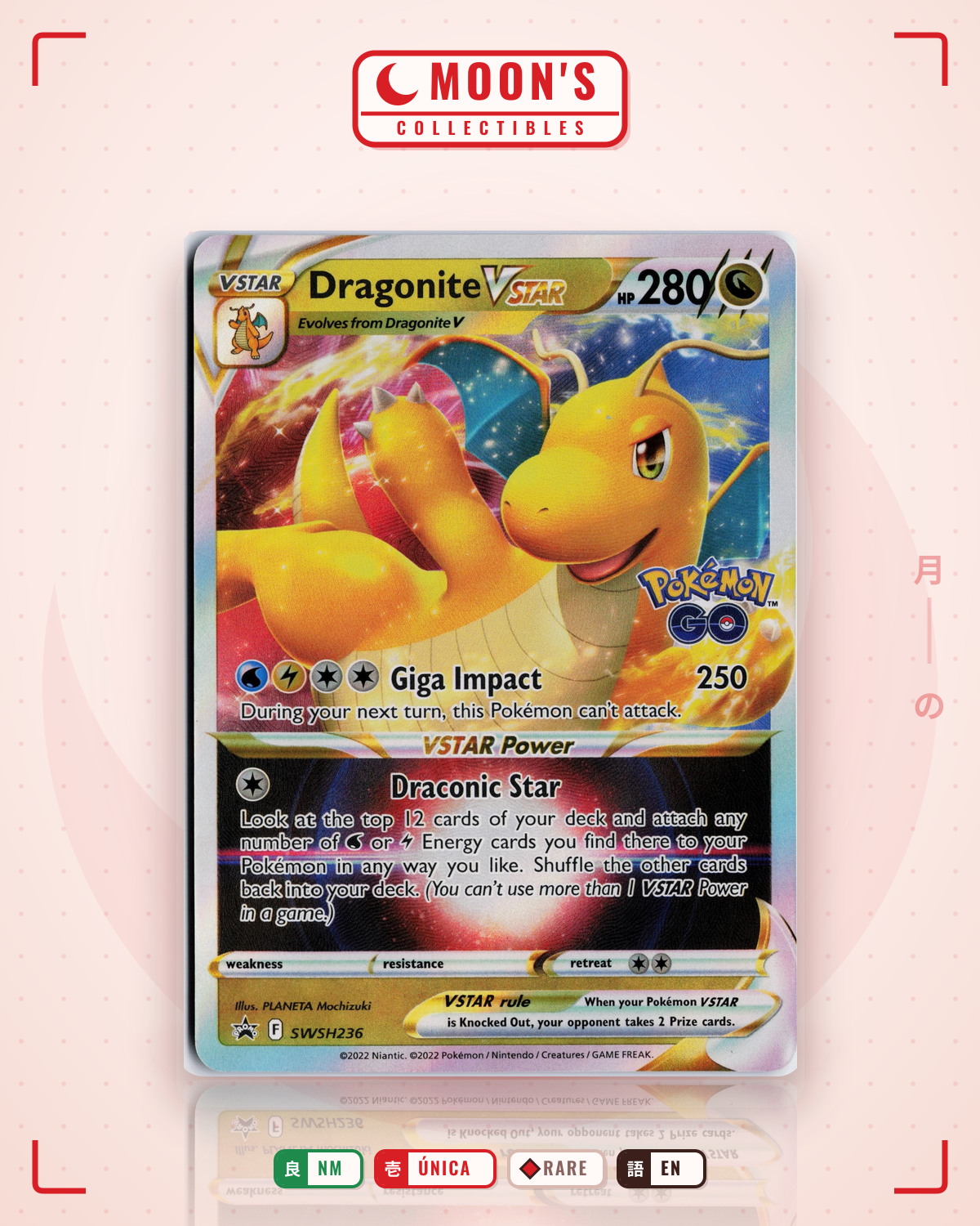 Carta Pokémon Dragonite VSTAR · SWSH Black Star Promos #SWSH236 (NM) — pieza única en Moon's Collectibles México