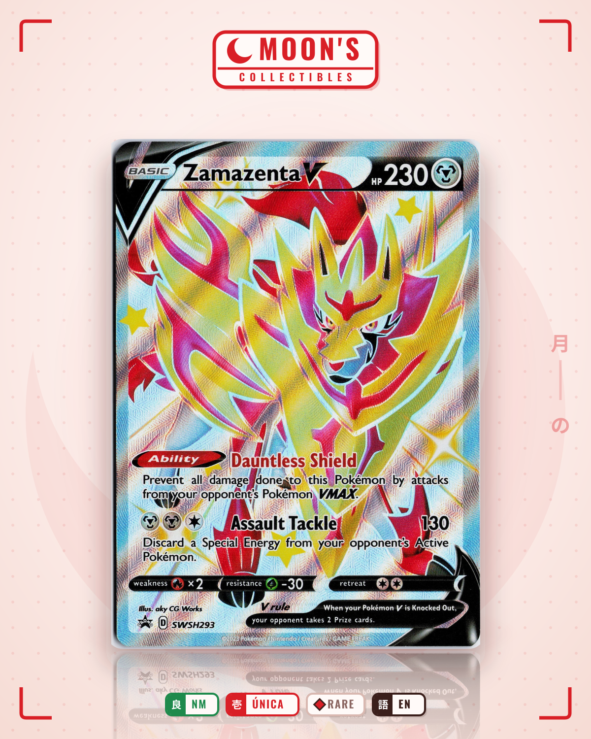 Carta Pokémon Zamazenta V · SWSH Black Star Promos #SWSH293 (NM) — pieza única en Moon's Collectibles México