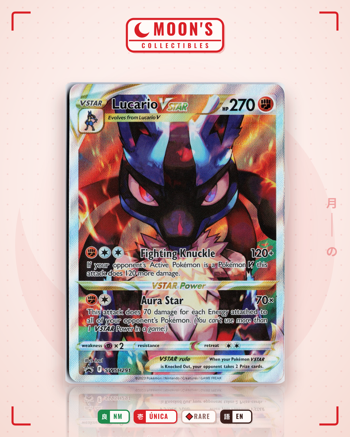 Carta Pokémon Lucario VSTAR · SWSH Black Star Promos #SWSH291 (NM) — pieza única en Moon's Collectibles México