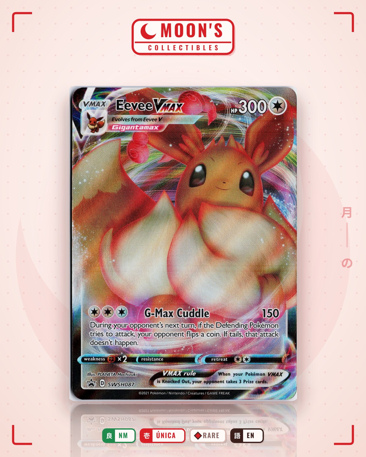 Carta Pokémon Eevee VMAX · SWSH Black Star Promos #SWSH087 (NM) — pieza única en Moon's Collectibles México