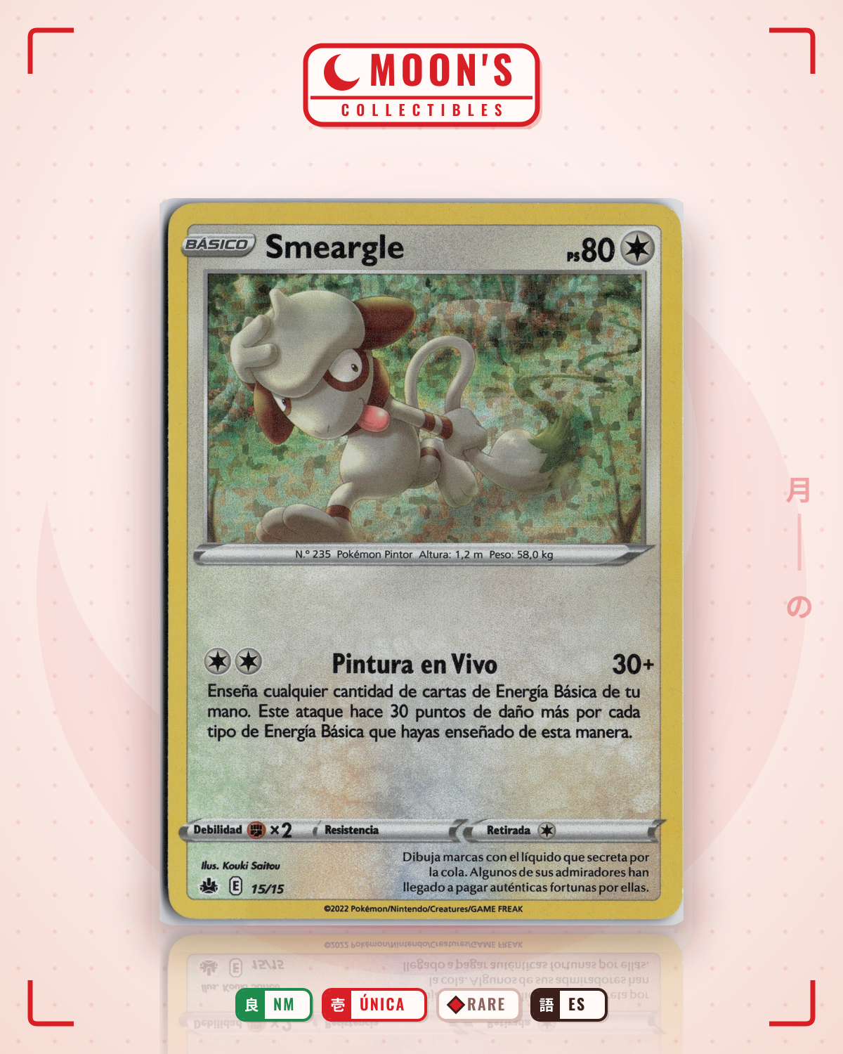 Carta Pokémon Smeargle · McDonald's Collection 2022 #15/15 (NM) — pieza única en Moon's Collectibles México