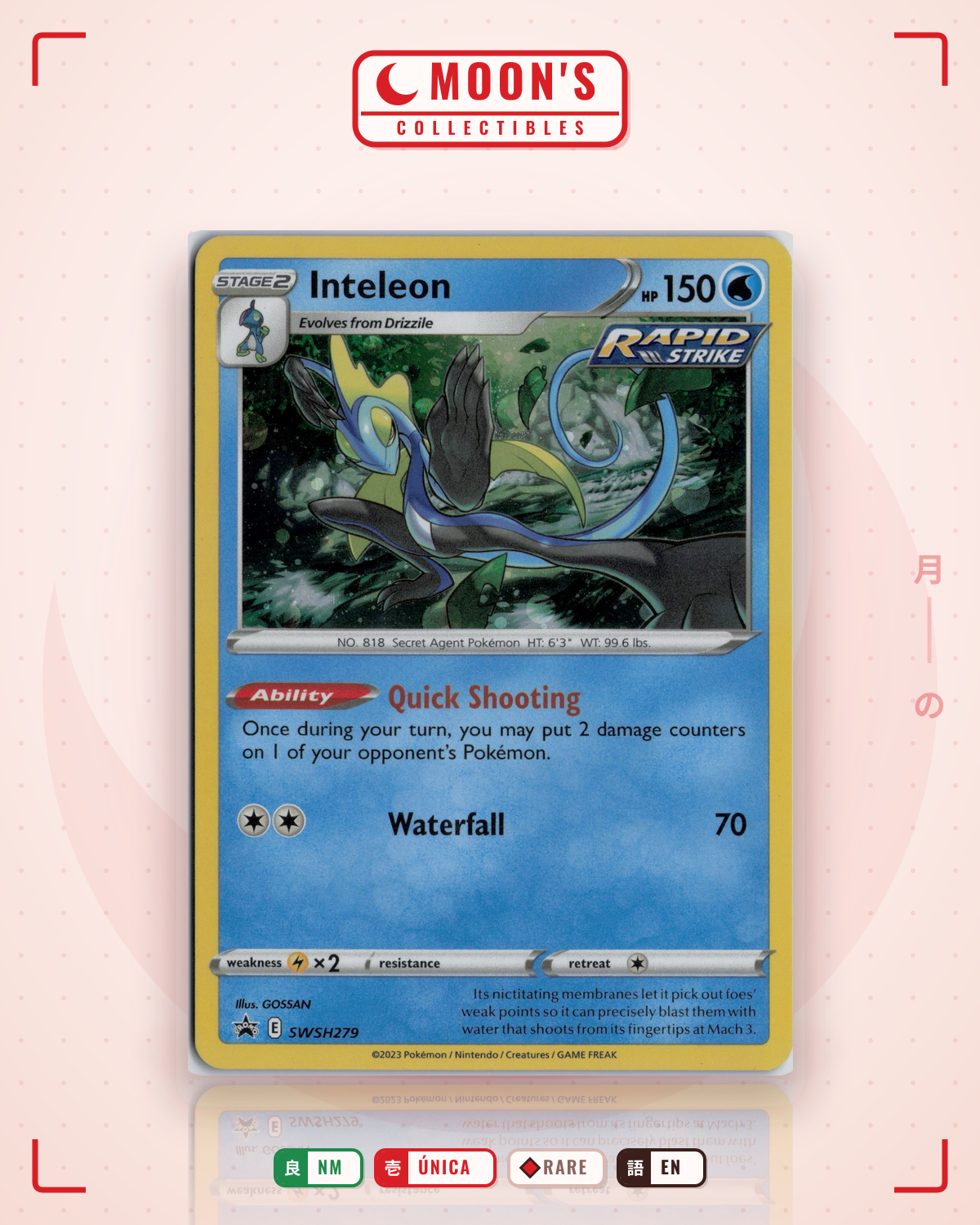 Carta Pokémon Inteleon · SWSH Black Star Promos #SWSH279 (NM) — pieza única en Moon's Collectibles México