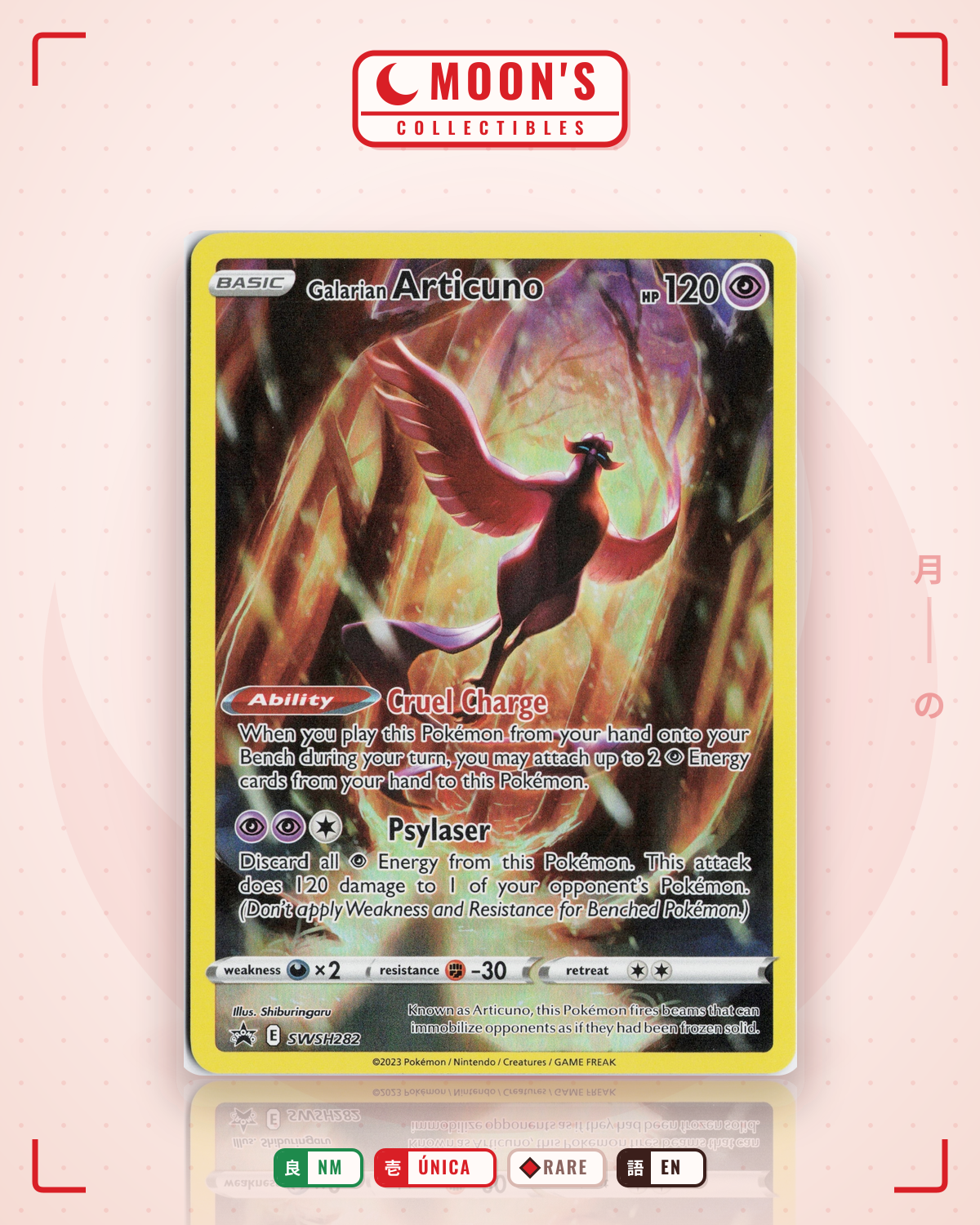 Carta Pokémon Galarian Articuno · SWSH Black Star Promos #SWSH282 (NM) — pieza única en Moon's Collectibles México