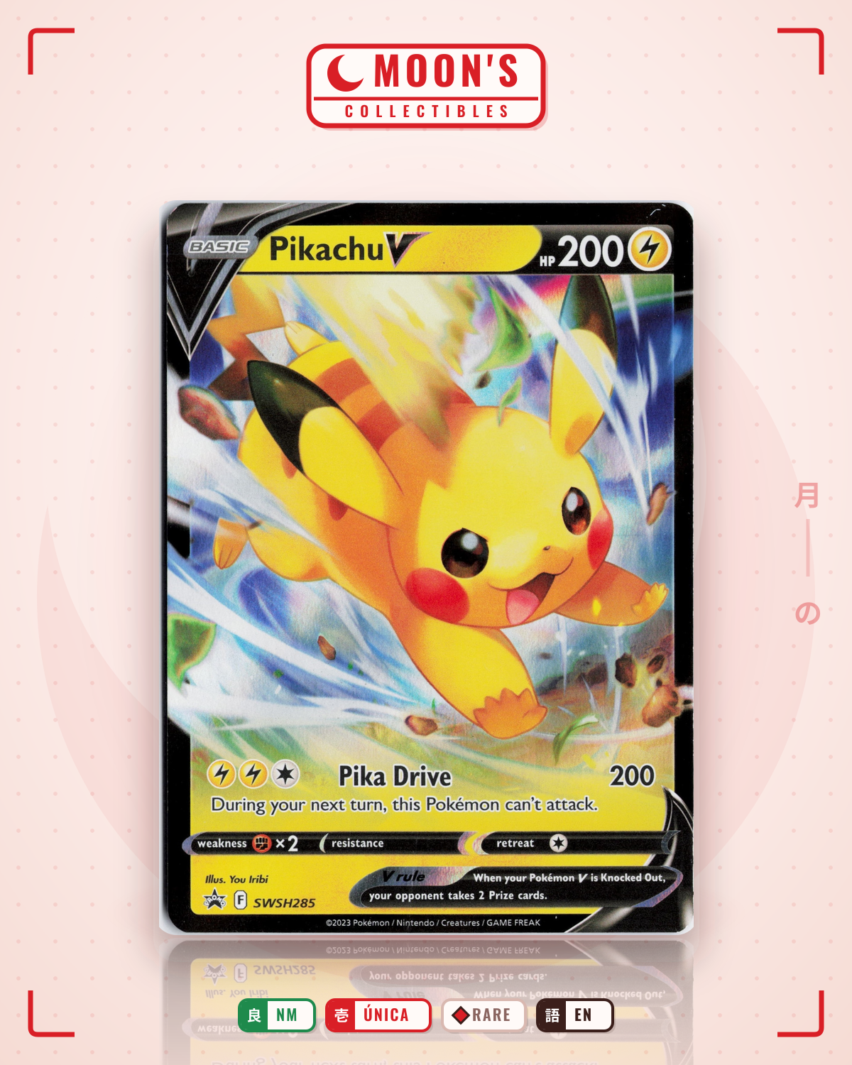 Carta Pokémon Pikachu V · SWSH Black Star Promos #SWSH285 (NM) — pieza única en Moon's Collectibles México