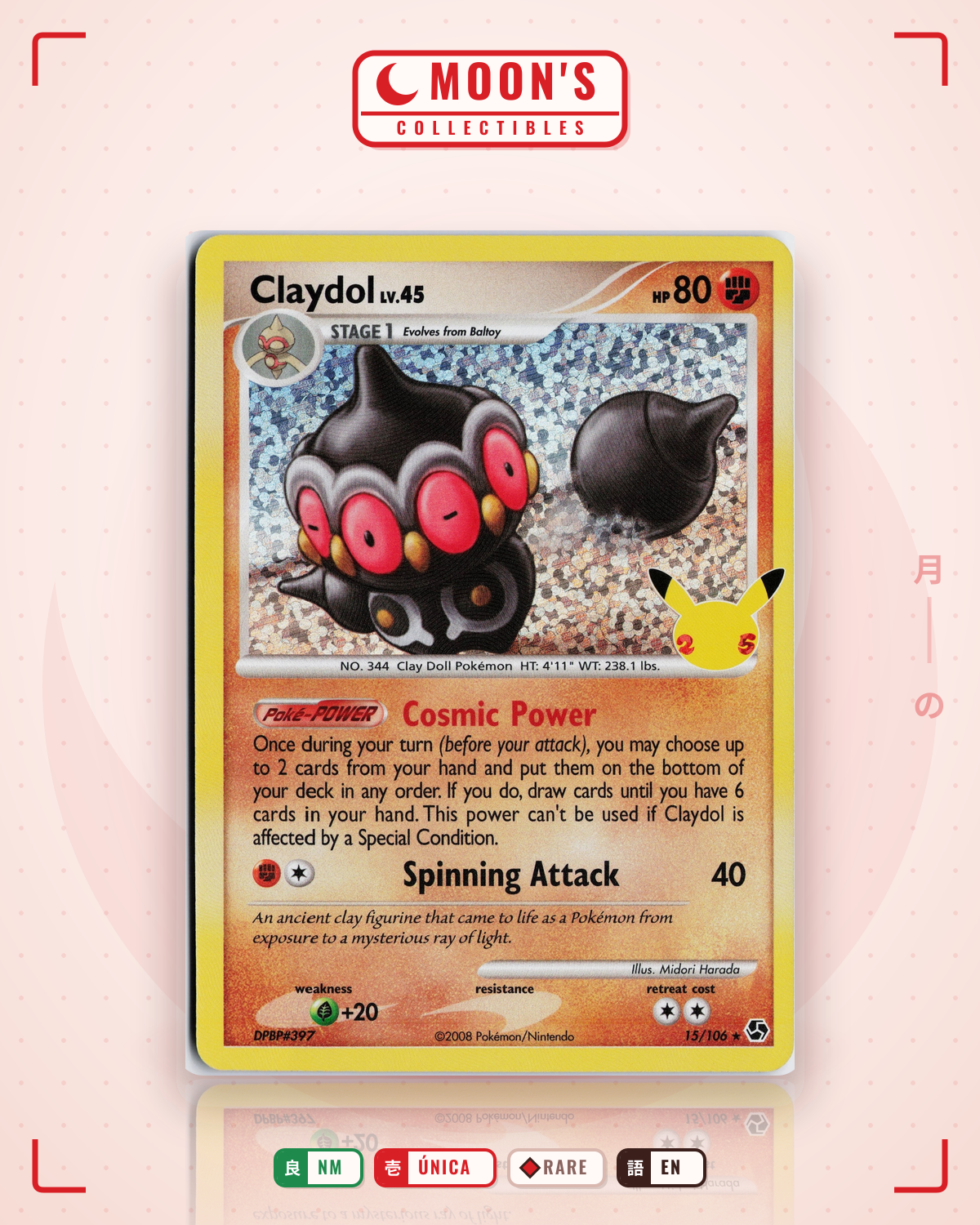 Carta Pokémon Claydol · Celebrations: Classic Collection #15 (NM) — pieza única en Moon's Collectibles México