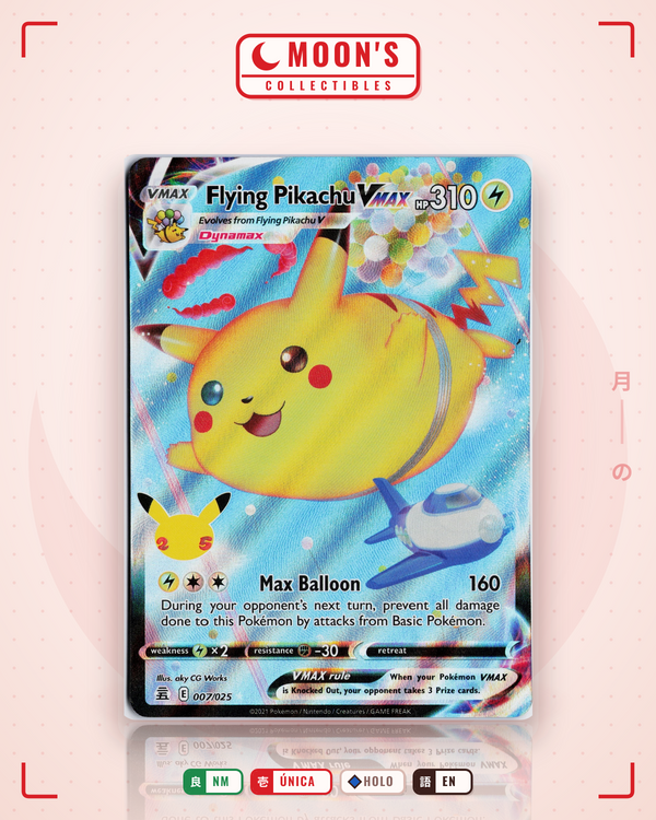 Carta Pokémon Flying Pikachu VMAX · Celebrations #7 (NM) — pieza única en Moon's Collectibles México