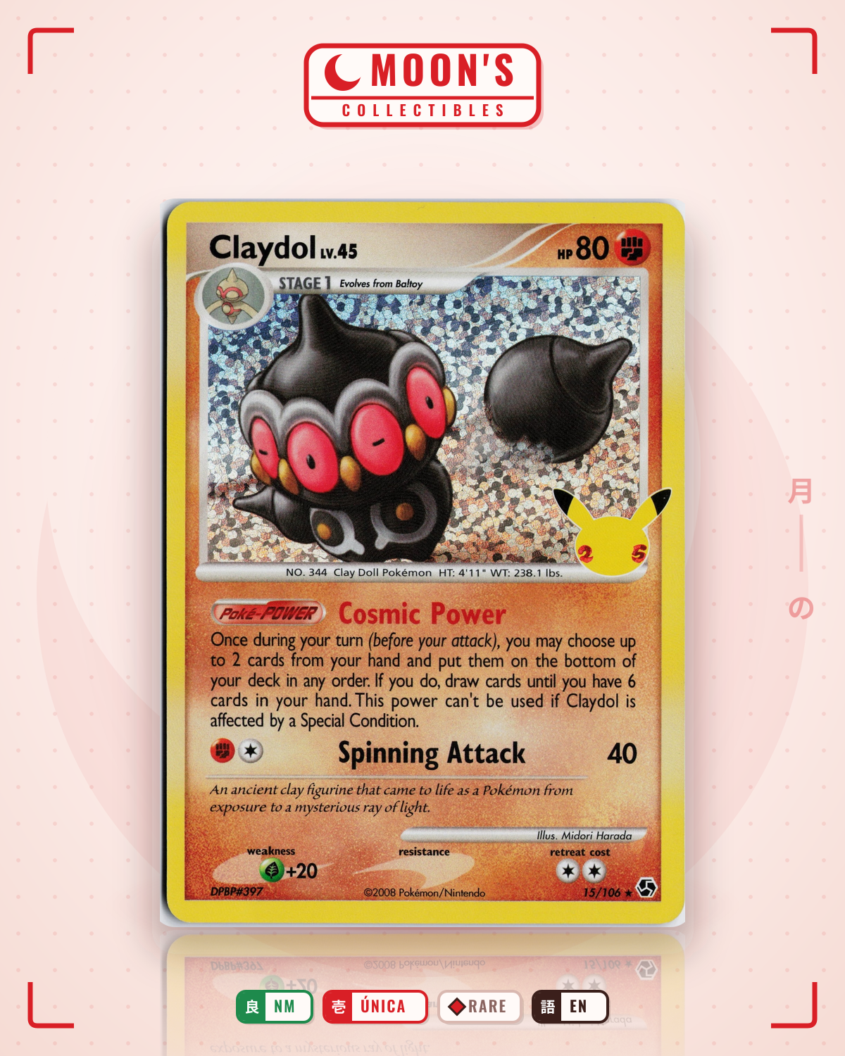 Carta Pokémon Claydol · Celebrations: Classic Collection #15 (NM) — pieza única en Moon's Collectibles México
