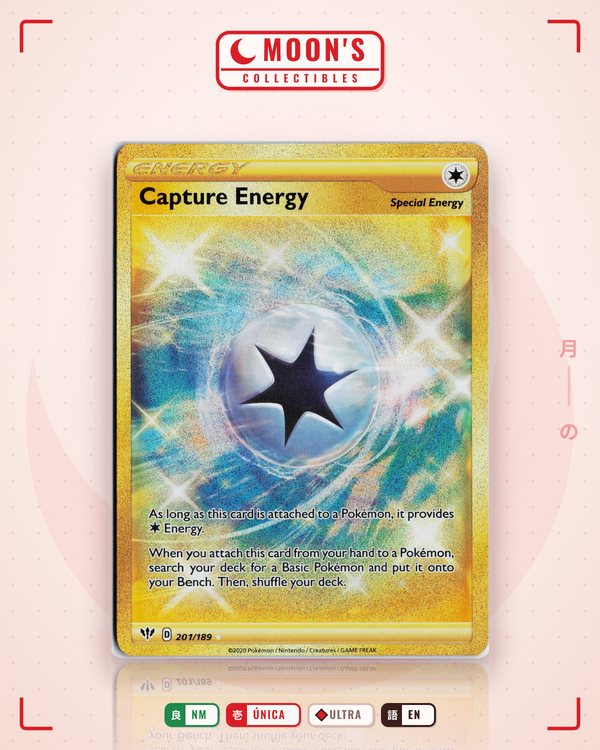 Carta Pokémon Capture Energy · Darkness Ablaze #201/189 (NM) — pieza única en Moon's Collectibles México