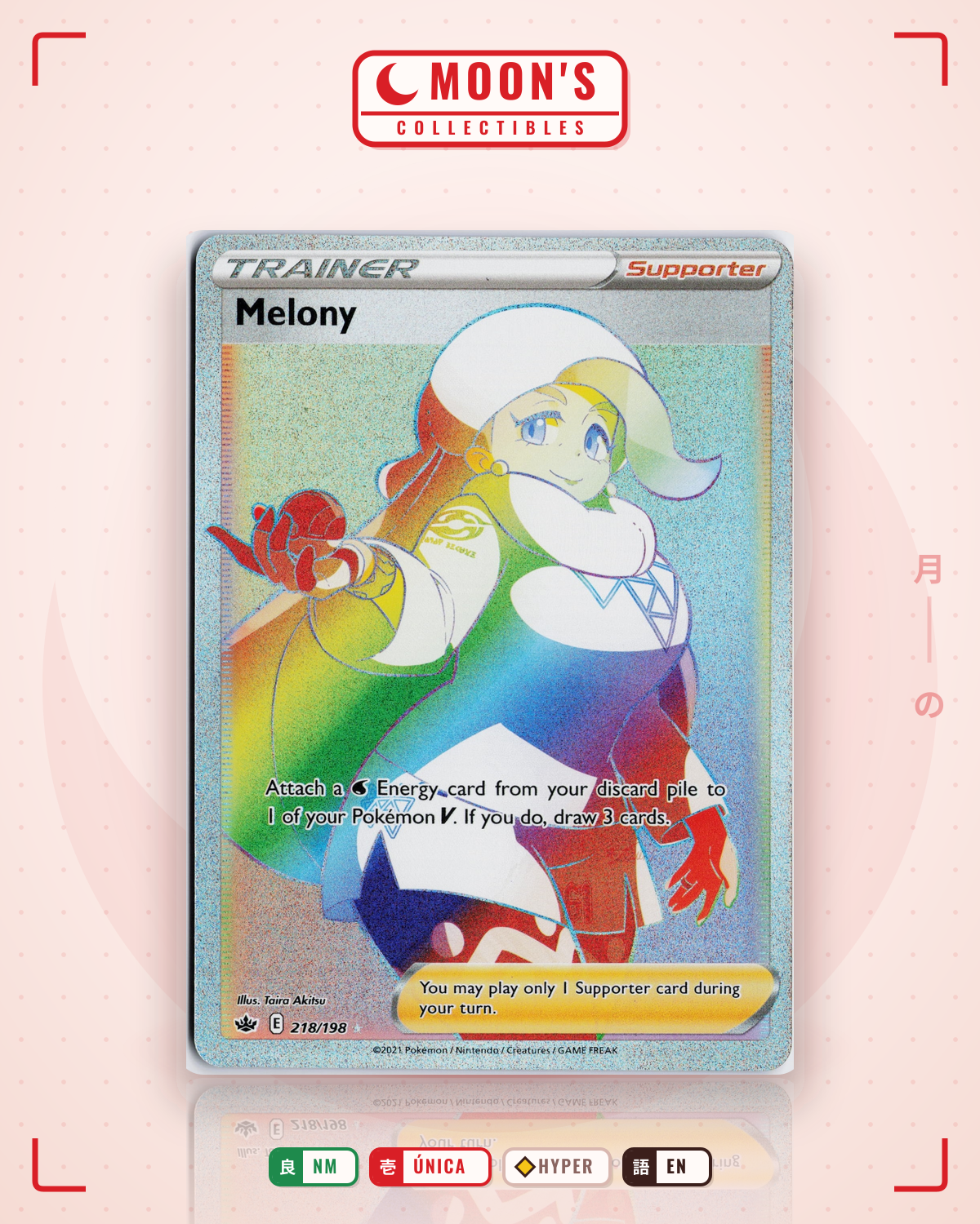 Carta Pokémon Melony · Chilling Reign #218/198 (NM) — pieza única en Moon's Collectibles México