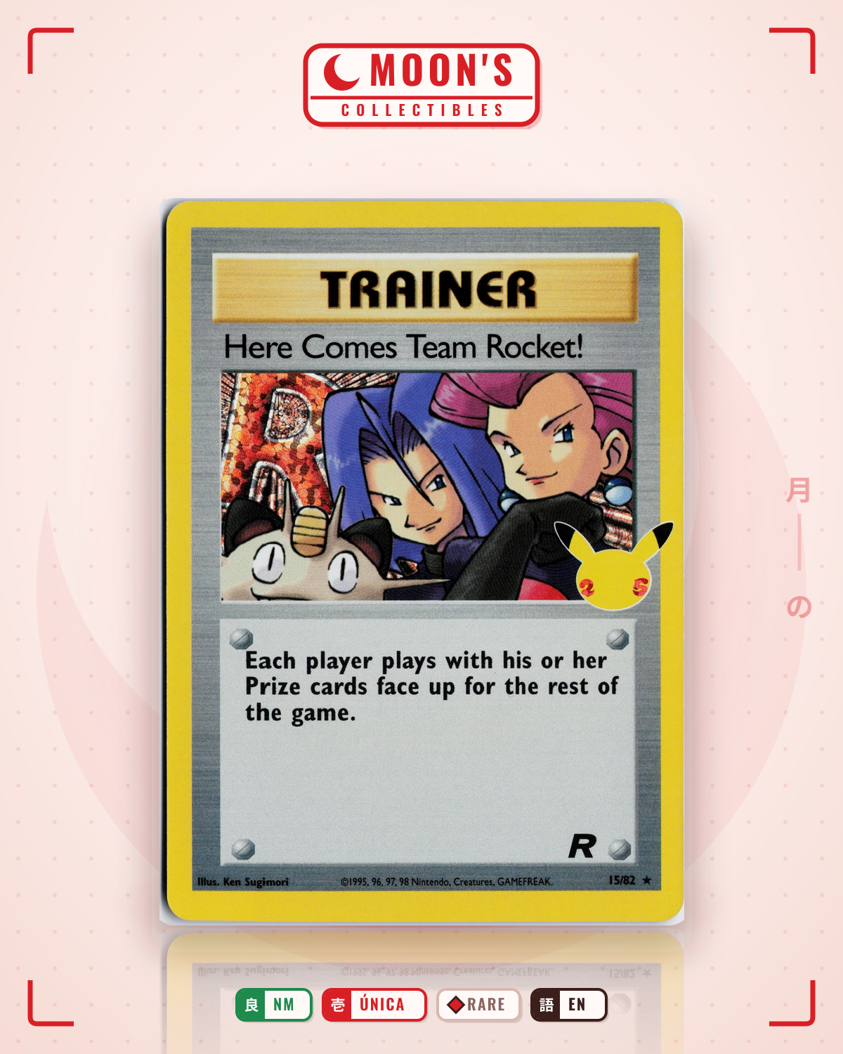 Carta Pokémon Here Comes Team Rocket! · Celebrations: Classic Collection #15 (NM) — pieza única en Moon's Collectibles México