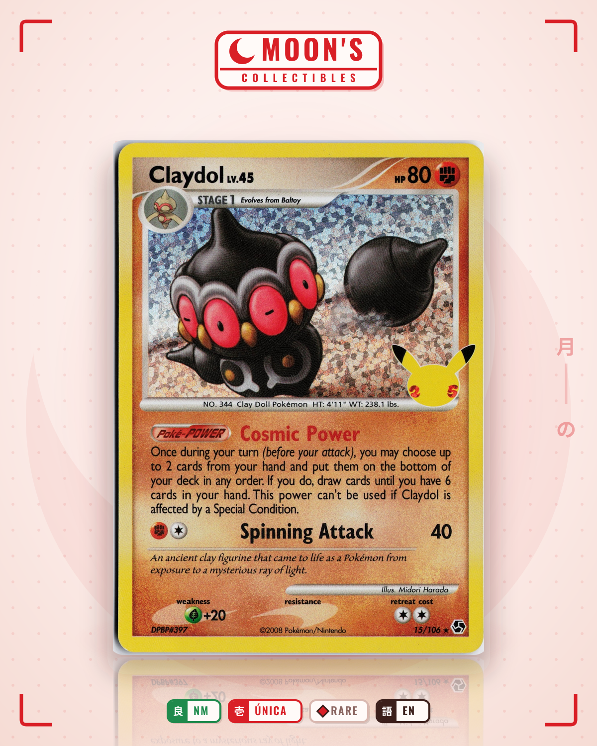 Carta Pokémon Claydol · Celebrations: Classic Collection #15 (NM) — pieza única en Moon's Collectibles México