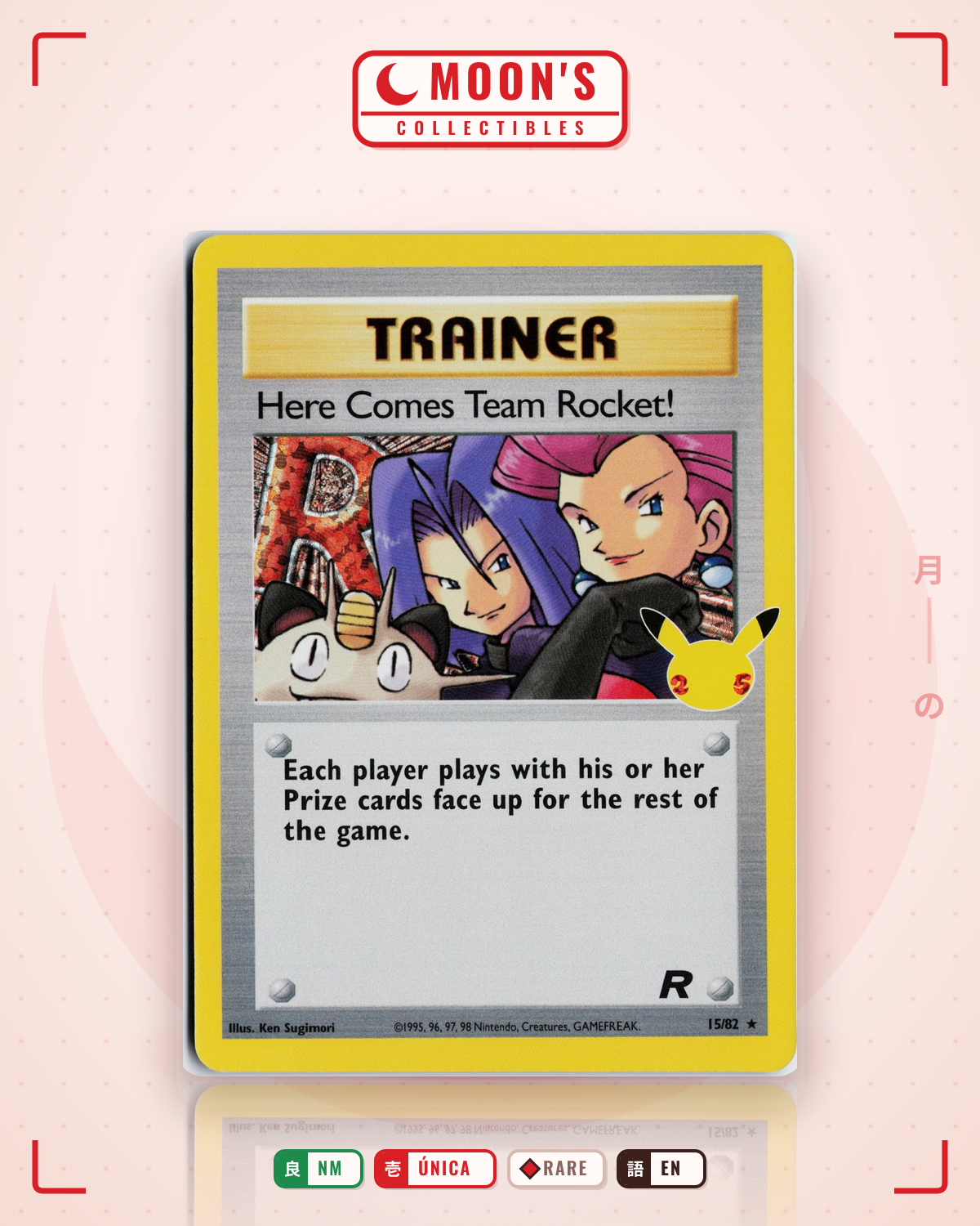Carta Pokémon Here Comes Team Rocket! · Celebrations: Classic Collection #15 (NM) — pieza única en Moon's Collectibles México
