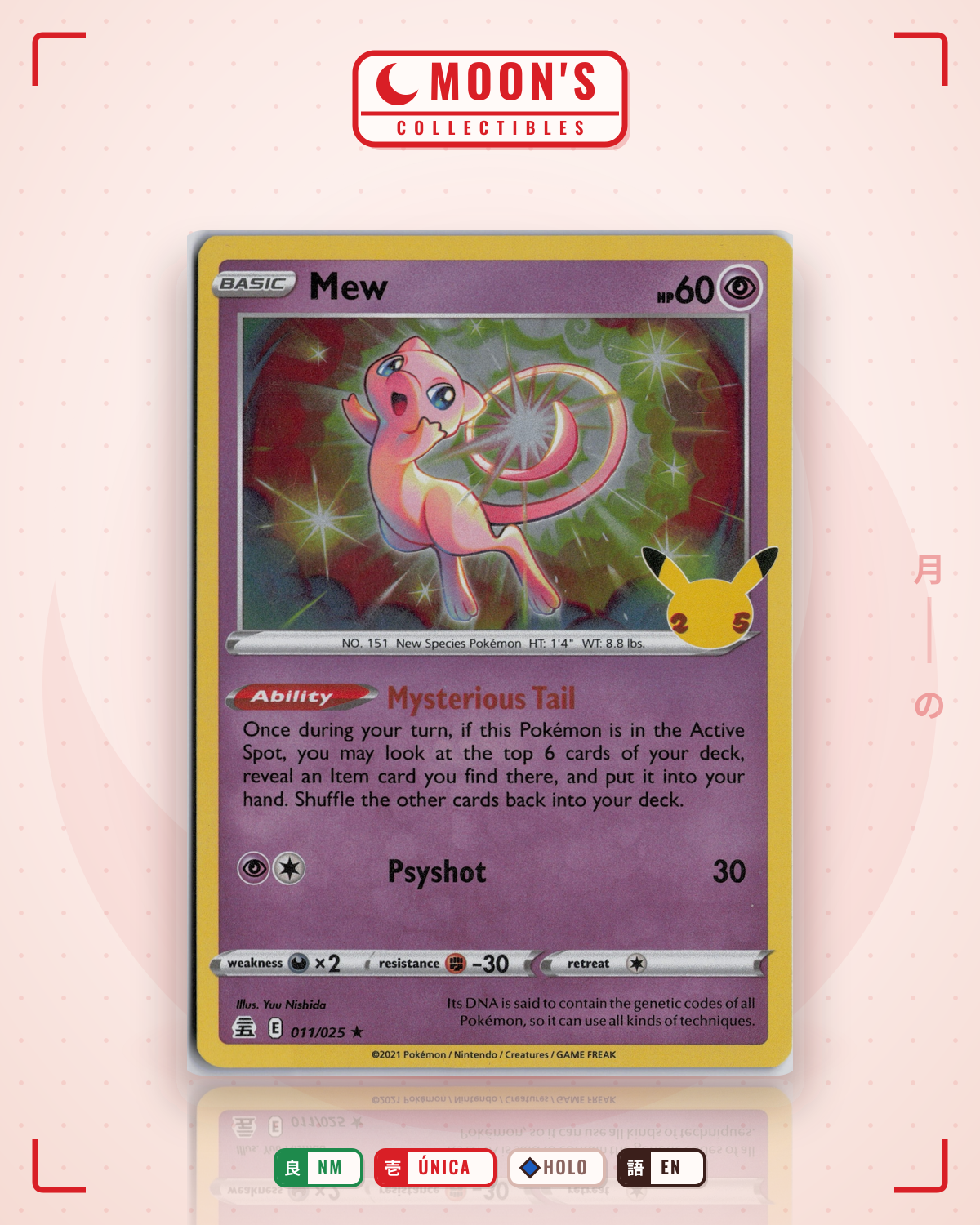 Carta Pokémon Mew · Celebrations #11 (NM) — pieza única en Moon's Collectibles México