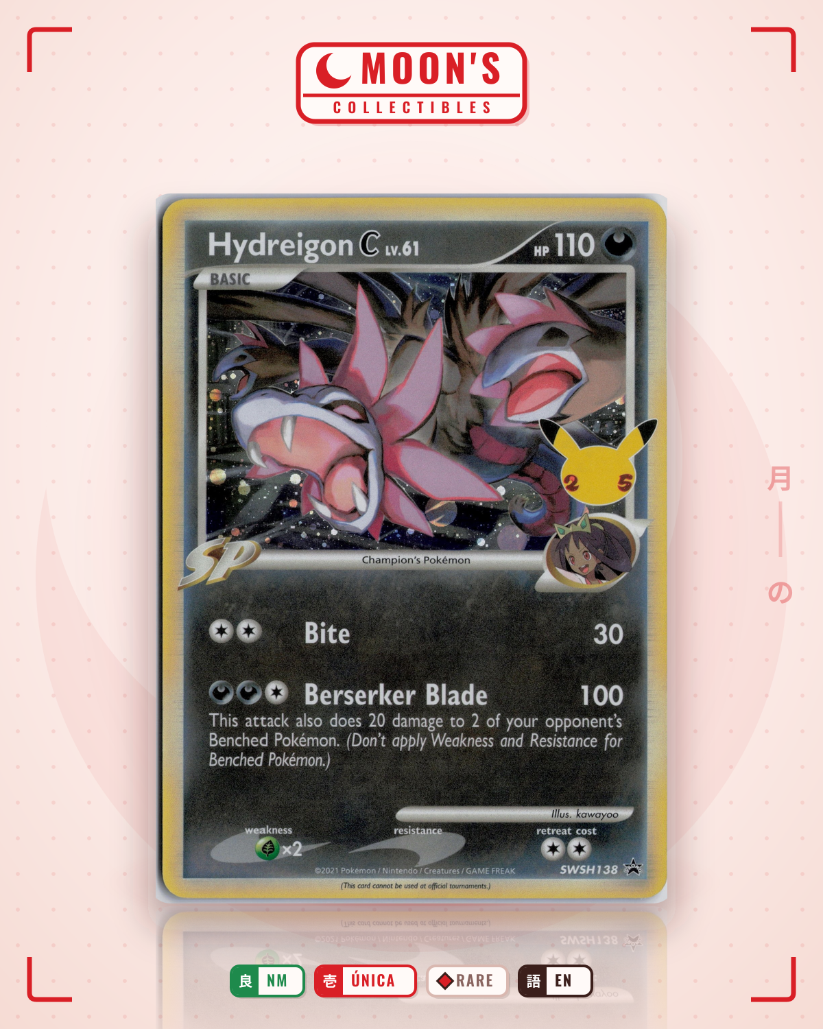 Carta Pokémon Hydreigon C · SWSH Black Star Promos #SWSH138 (NM) — pieza única en Moon's Collectibles México