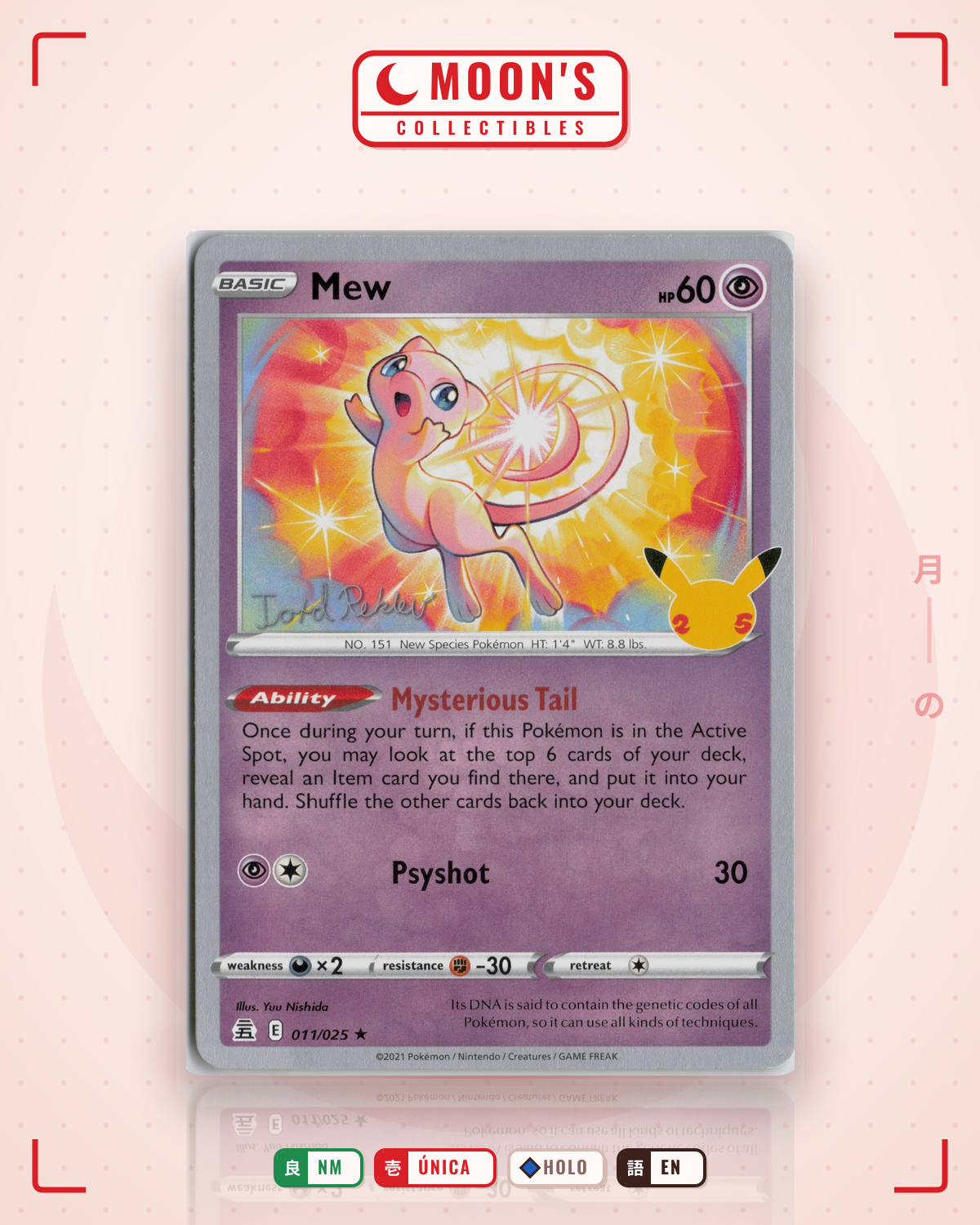 Carta Pokémon Mew · Celebrations #11 (NM) — pieza única en Moon's Collectibles México